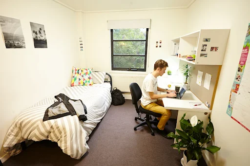 Modern on-campus student housing in universities.