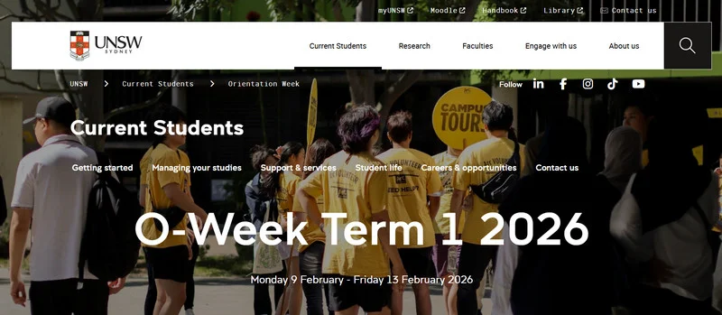 International Students In Australia Can Attend Orientation And Welcome Sessions. Source: UNSW website