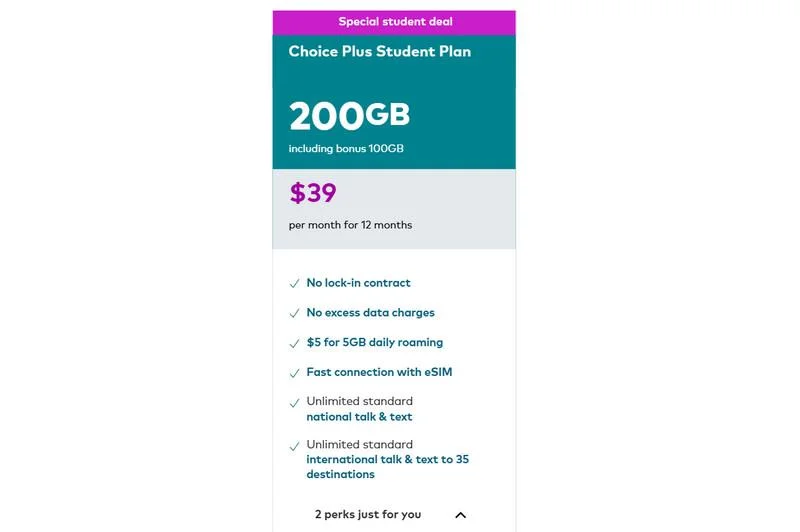 Optus - Choice Plus Student Plan