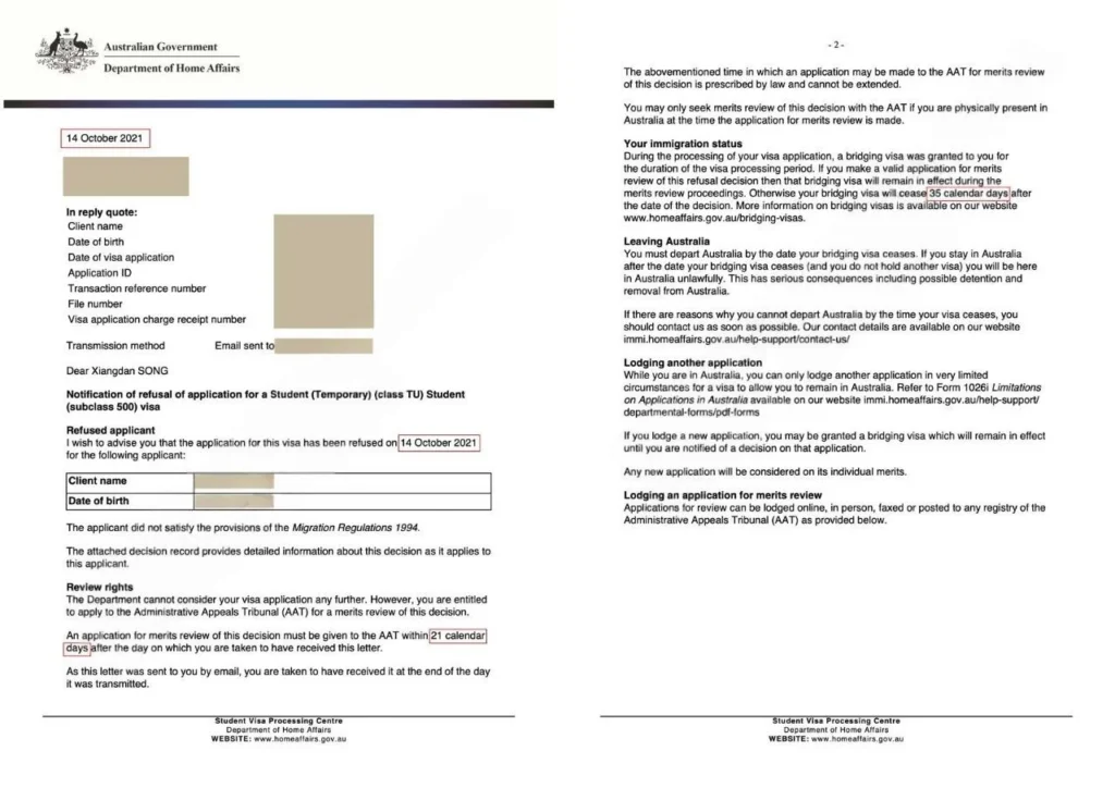 If refused review options (AAT) overview