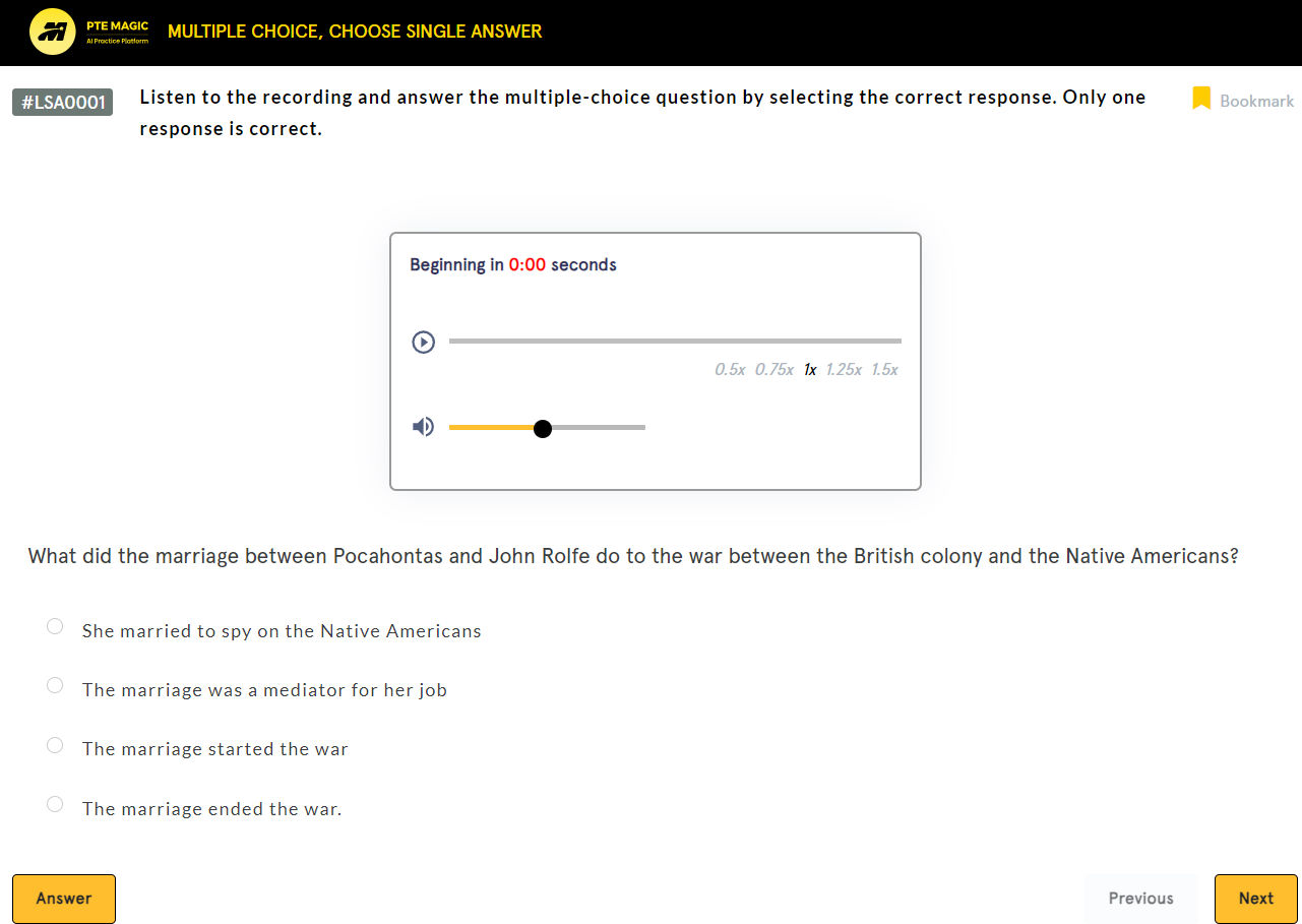 Multiple-choice, Single Answer