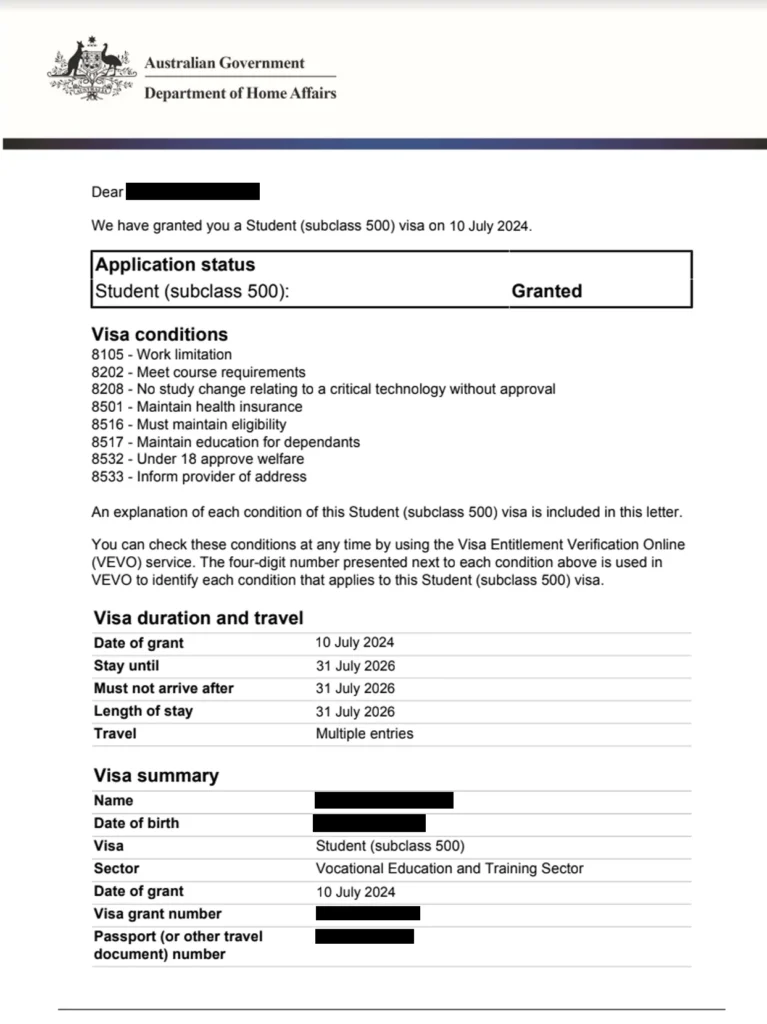 Visa Decision Timeline and Notification