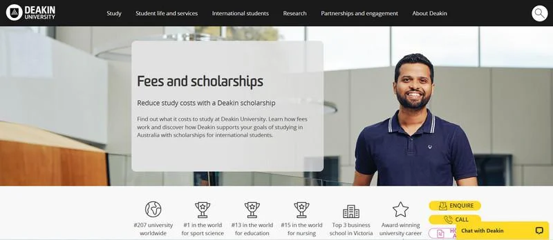Deakin Vice-Chancellor?s International Scholarship. Source: Deakin University