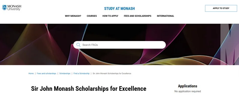 Monash University International Scholarships for Excellence