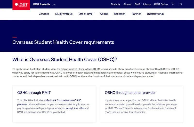 Students can buy OSHC Insurance from their universities. Source: RMIT University
