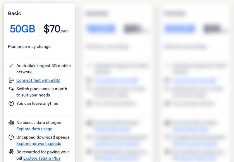 Telstra - Basic SIM Only Plans?