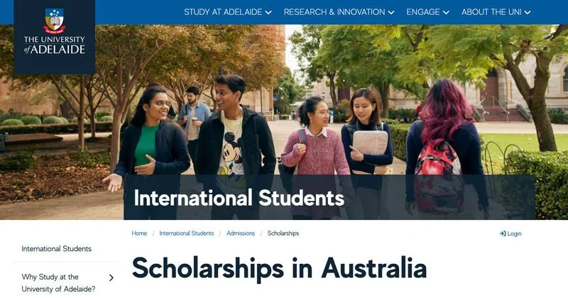 University of Adelaide Global Academic Excellence Scholarship.Source: Adelaide University