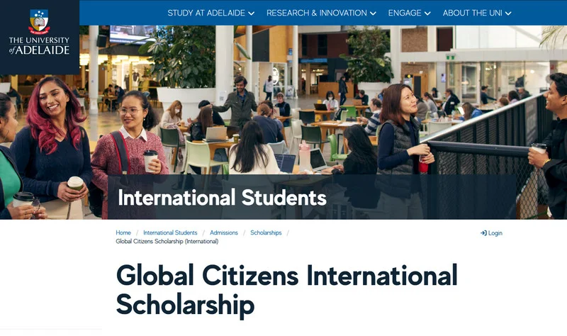 University of Adelaide?s Global Citizens International Scholarship