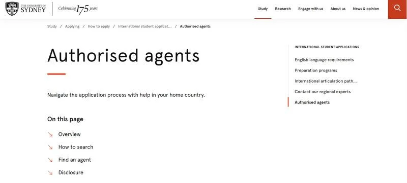 University of Sydney works with education agents across countries/regions. Source: University of Sydney